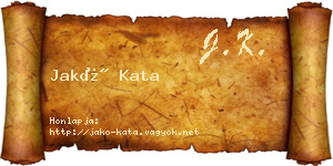 Jakó Kata névjegykártya